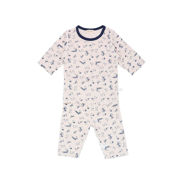 Doggy Drawing 3/4 Sleeve Lyocell Pjs