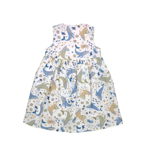 Button Down Ocean Wonderland Dress - (White)