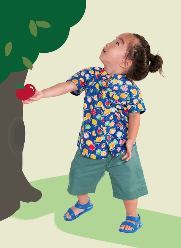 Mandarin Collar Shirt - Feeling Fruity