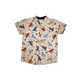 Mandarin Collar Shirt - Animals In Cars (Khaki)