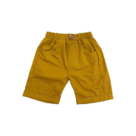 Bruno Pull Up Cotton Shorts (Mustard Yellow)