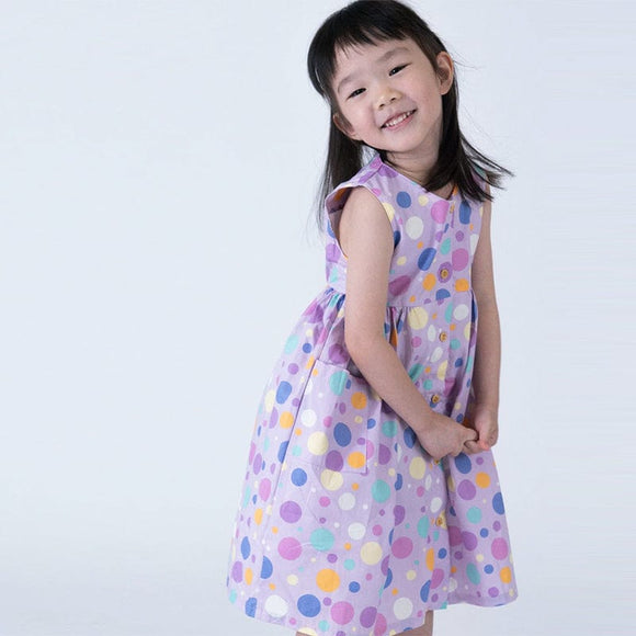 Button Down Maru Maru Girl Dress - (Purple)