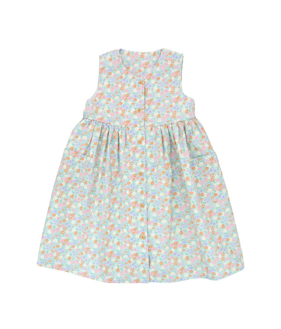 Button Down Petite Fleur Dress - (Light Blue)