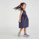 Button Down Petite Roses Girl Dress - (Navy)