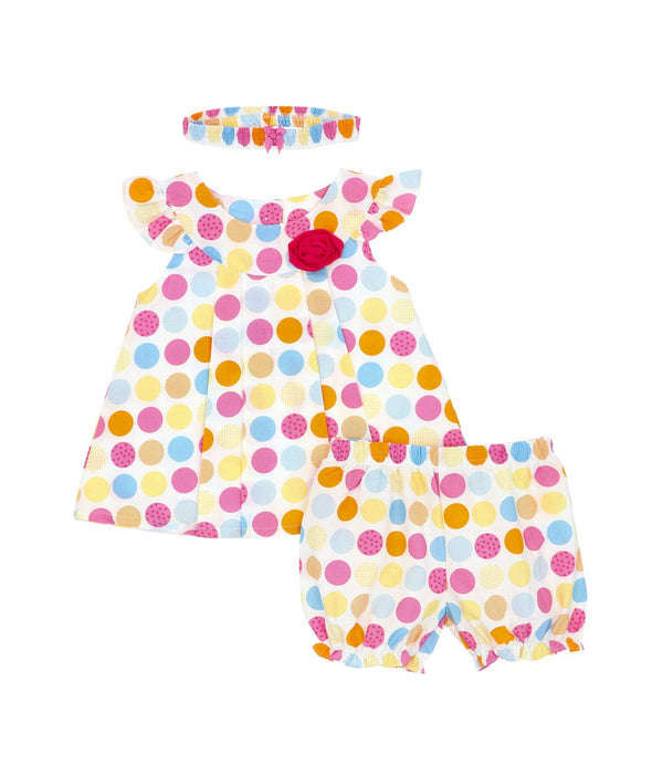 Colourful Maru Baby Girl 2pc Set - (White)