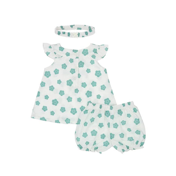 Dove Flower Puff 2pc Baby Girl 2pc Set - (White)