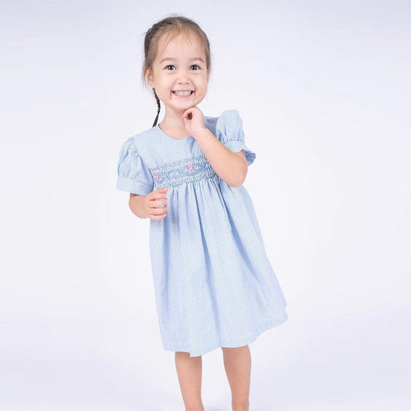 Ethel Classic Pinstripe Baby Smocked Dress