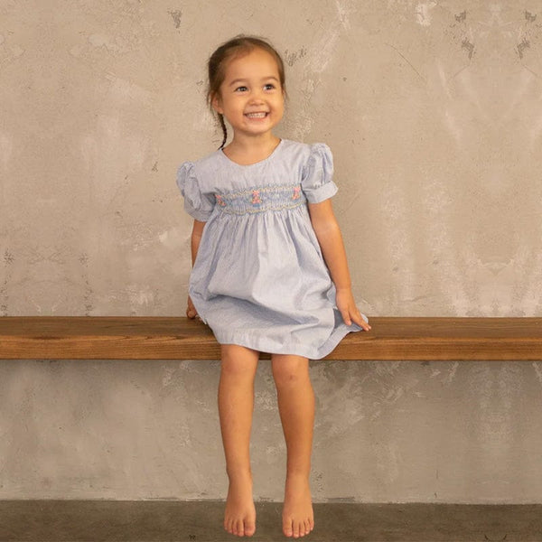 Ethel Classic Pinstripe Baby Smocked Dress