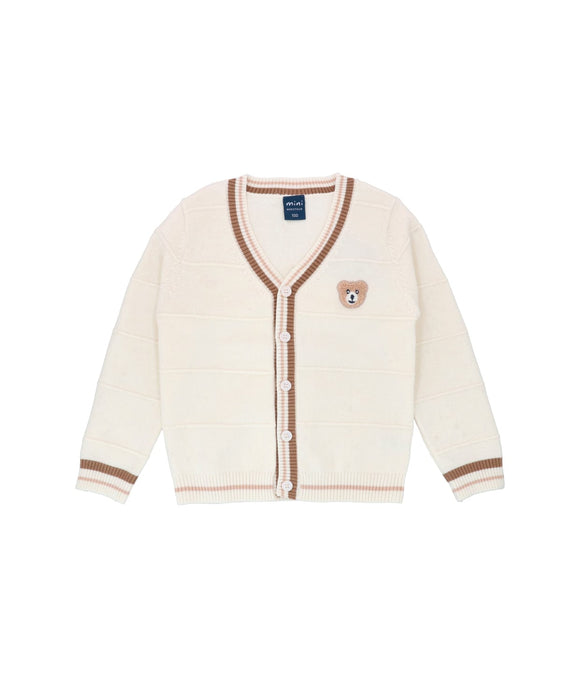 Fluffy Bear Cardigan - Beige