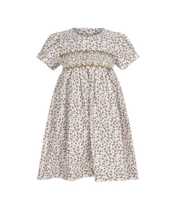 Gail Brown Flowers Smocked Dress