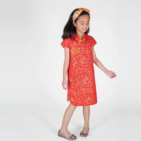Golden Dragon Red Qipao