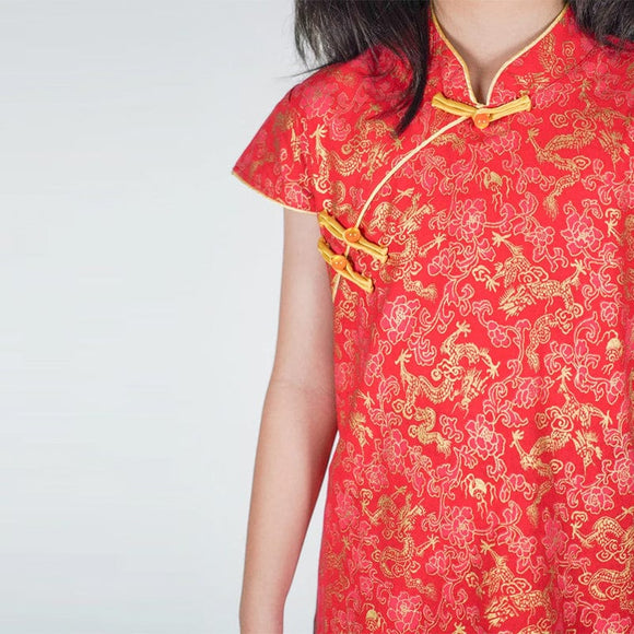 Golden Dragon Red Qipao
