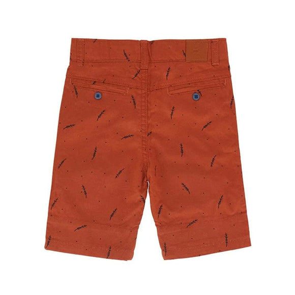 Jaxon Feather Print Cotton Bermudas (Brown)