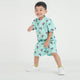 Mandarin Collar Boy Shirt - Monster Trucks (Mint Green)