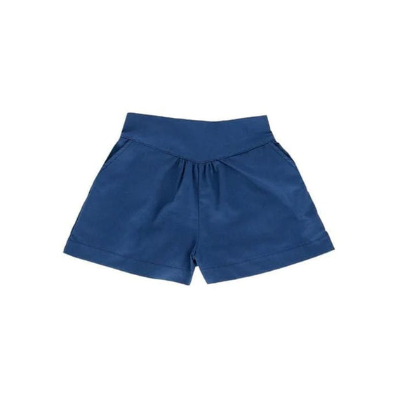 Navy Blue Flare Cotton Shorts