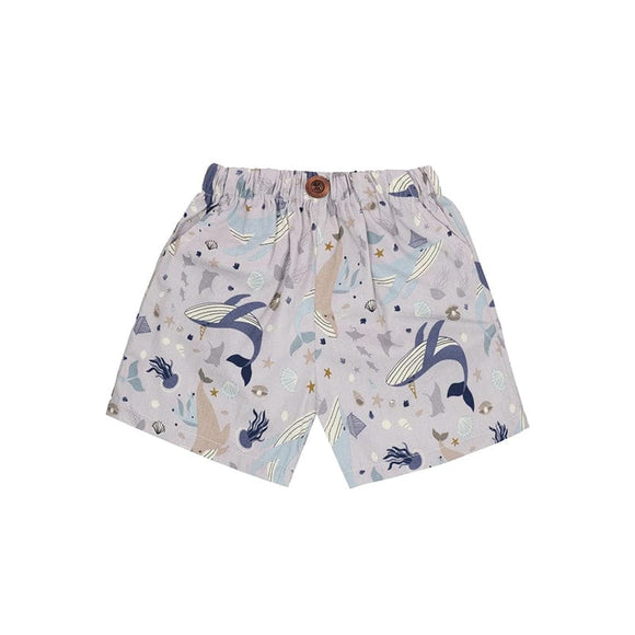 Ocean Wonderland Pull Up Shorts (Grey)
