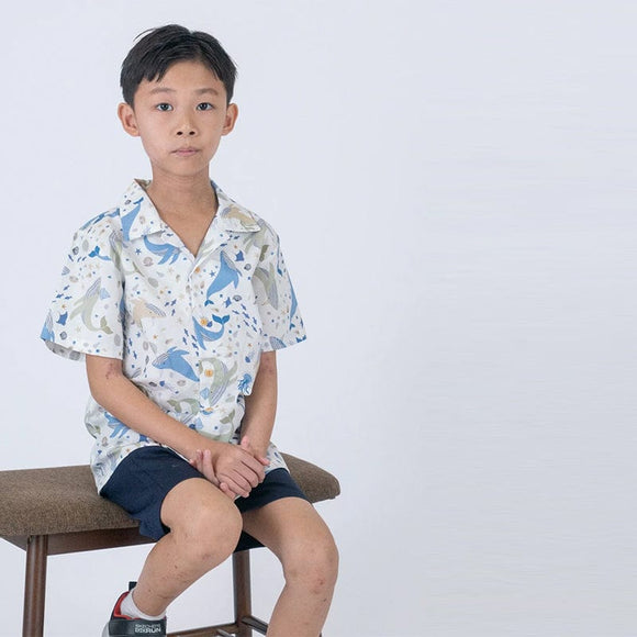Aloha Boy Shirt - Ocean Wonderland (White)