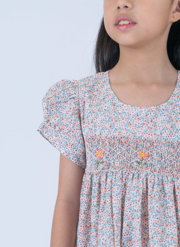Orla Petite Pink Flowers Smocked Dress