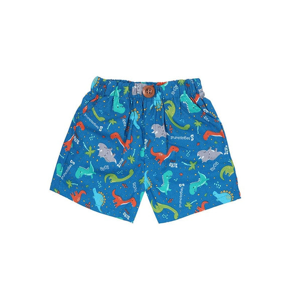 Stegosaurus Dino Pull Up Shorts (Blue)