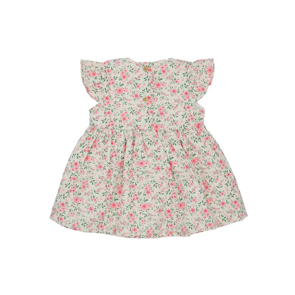Tiny Flowers Baby Doll Dress (White)