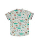 Mandarin Collar Shirt - Tribal Racoons (Mint Green)