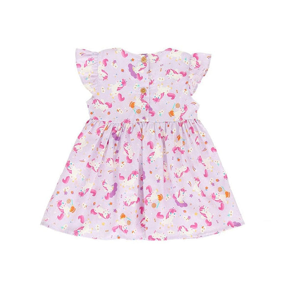 Unicorn & Lollipop Baby Doll Dress (Purple)