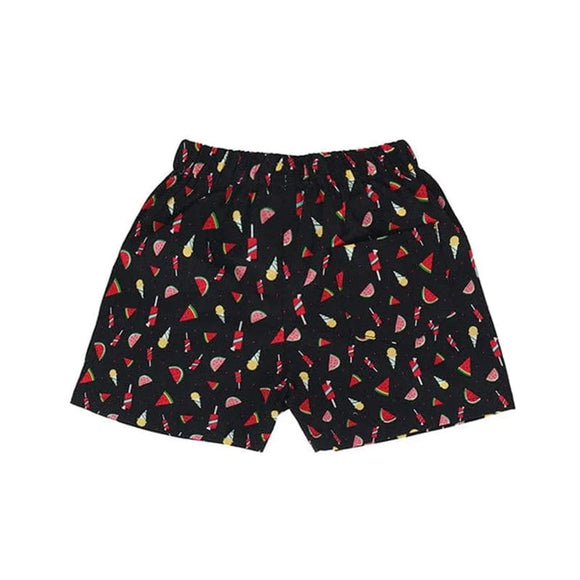 Watermelon Summer Pull Up Shorts (Black)