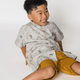 Boy Shirt Mandarin Collar - Bunny & Porcupine (Grey)