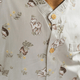 Boy Shirt Mandarin Collar - Bunny & Porcupine (Grey)