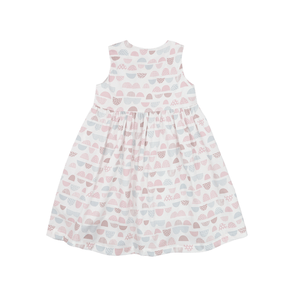 Girl Dress Button Down Sleeveless Half Stones