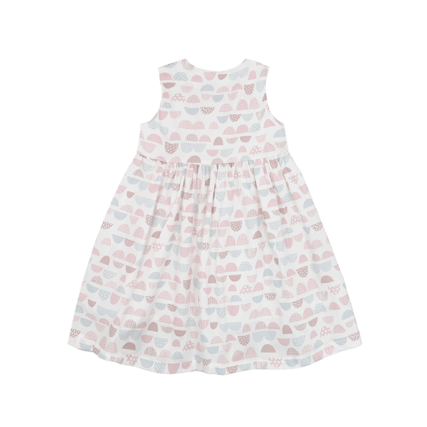 Girl Dress Button Down Sleeveless Half Stones