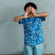 Boy Shirt Mandarin Collar - Half Stones (Blue)