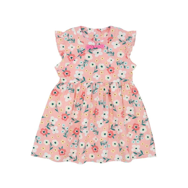 Puffy Flowers Cheongsam Dress (Pink)