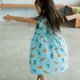 Girl Dress Button Down Sleeveless Big Eye Dinos - (Mint Green)