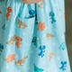 Girl Dress Button Down Sleeveless Big Eye Dinos - (Mint Green)