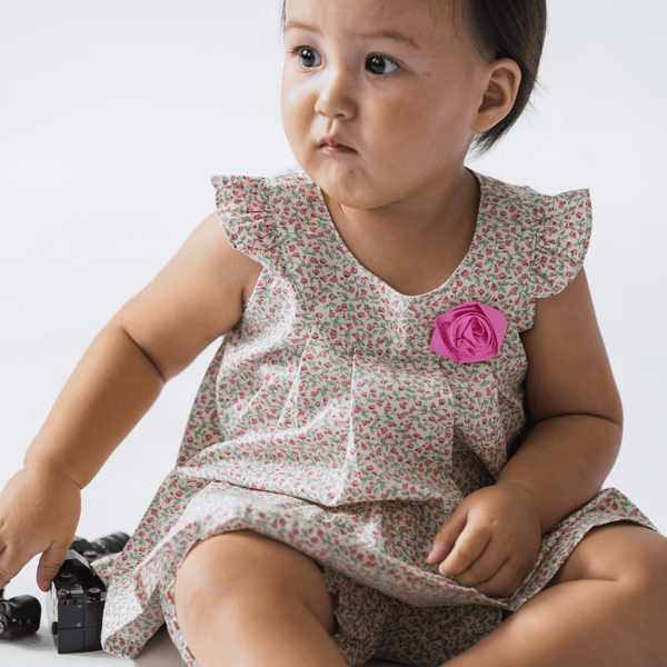 Baby Girl 2pc Set Tiny Blossoms  - (White)