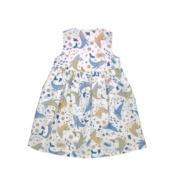 Button Down Ocean Wonderland Dress - (White)