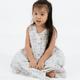 Girl Dress Button Down Sleeveless Half Stones