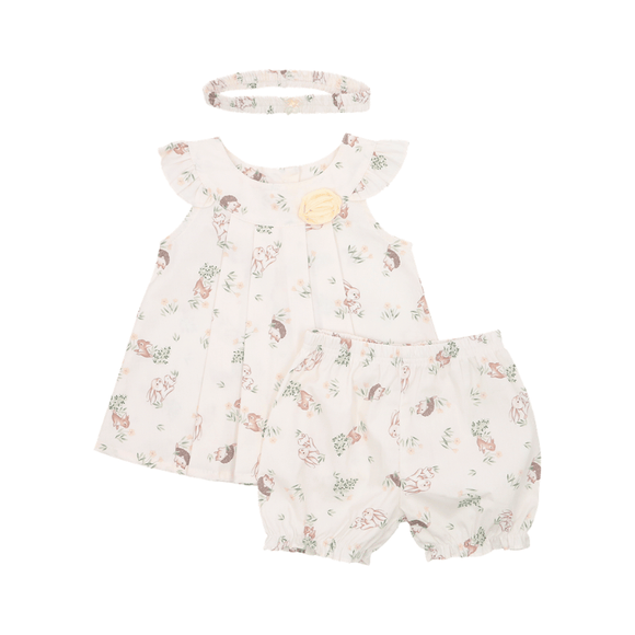Baby Girl 2pc Set Bunny & Porcupine - (Beige)