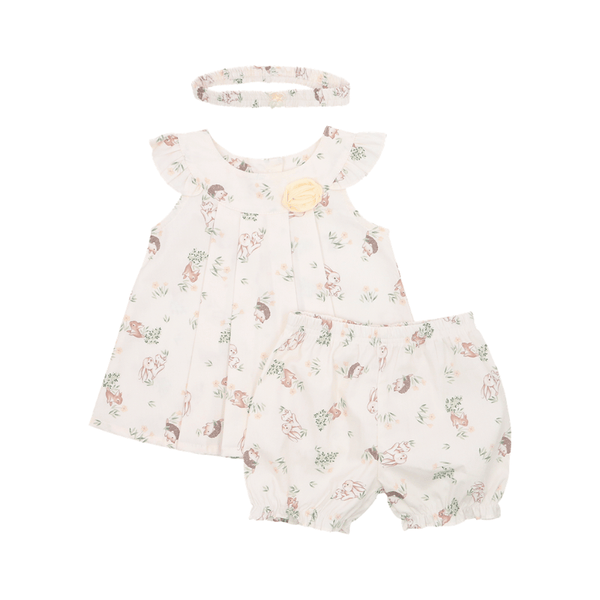 Baby Girl 2pc Set Bunny & Porcupine - (Beige)