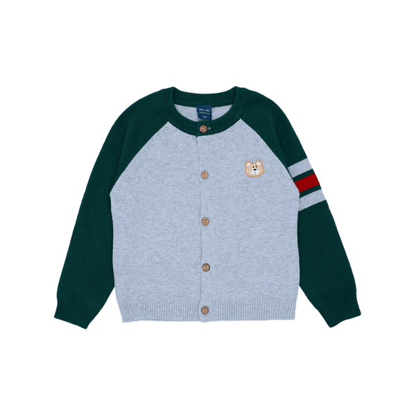 Boy Cardigan Little Varsity Bear (Grey)