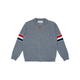 Boy Cardigan Pup & Stripes - Grey