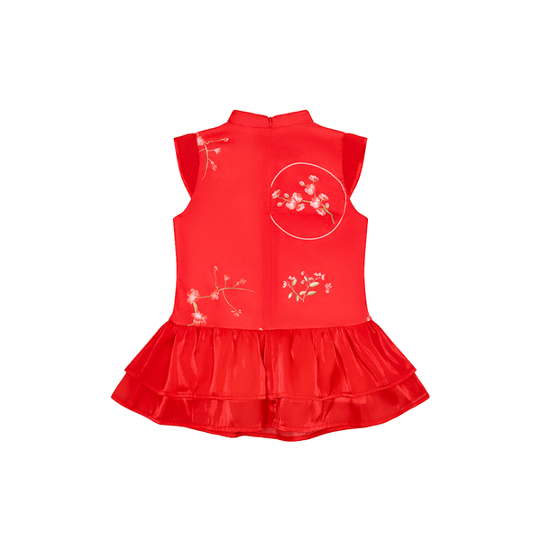 CNY Girl Dress - Spring Flowers (Red)