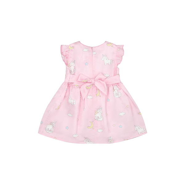 CNY Baby Girl Dress Flying Unicorn  - Pink