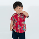 CNY Boy Shirt Mandarin Collar - Regal Dragon (Maroon)
