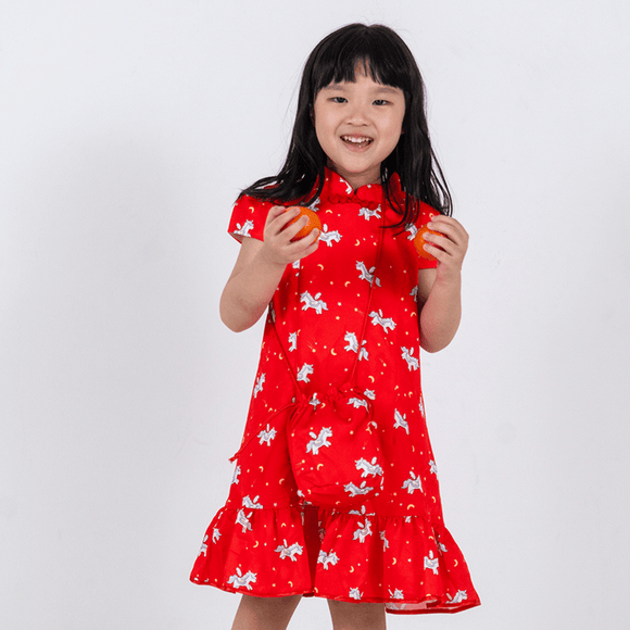 CNY Girl Dress - Magical Unicorns