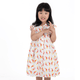 CNY Girl Ruffle Sleeve Button Down Dress Abundance Koi (Beige)