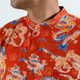 CNY Men Mandarin Collar Shirt - Auspicious Dragon (Red)
