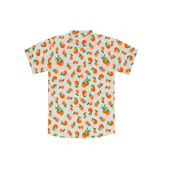 CNY Men Mandarin Collar Shirt - Tangerine (White)