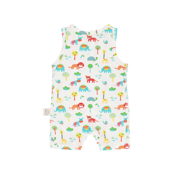 Colourful Animals Sleeveless Baby Onesie